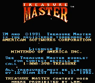 Treasure Master (USA) screen shot title